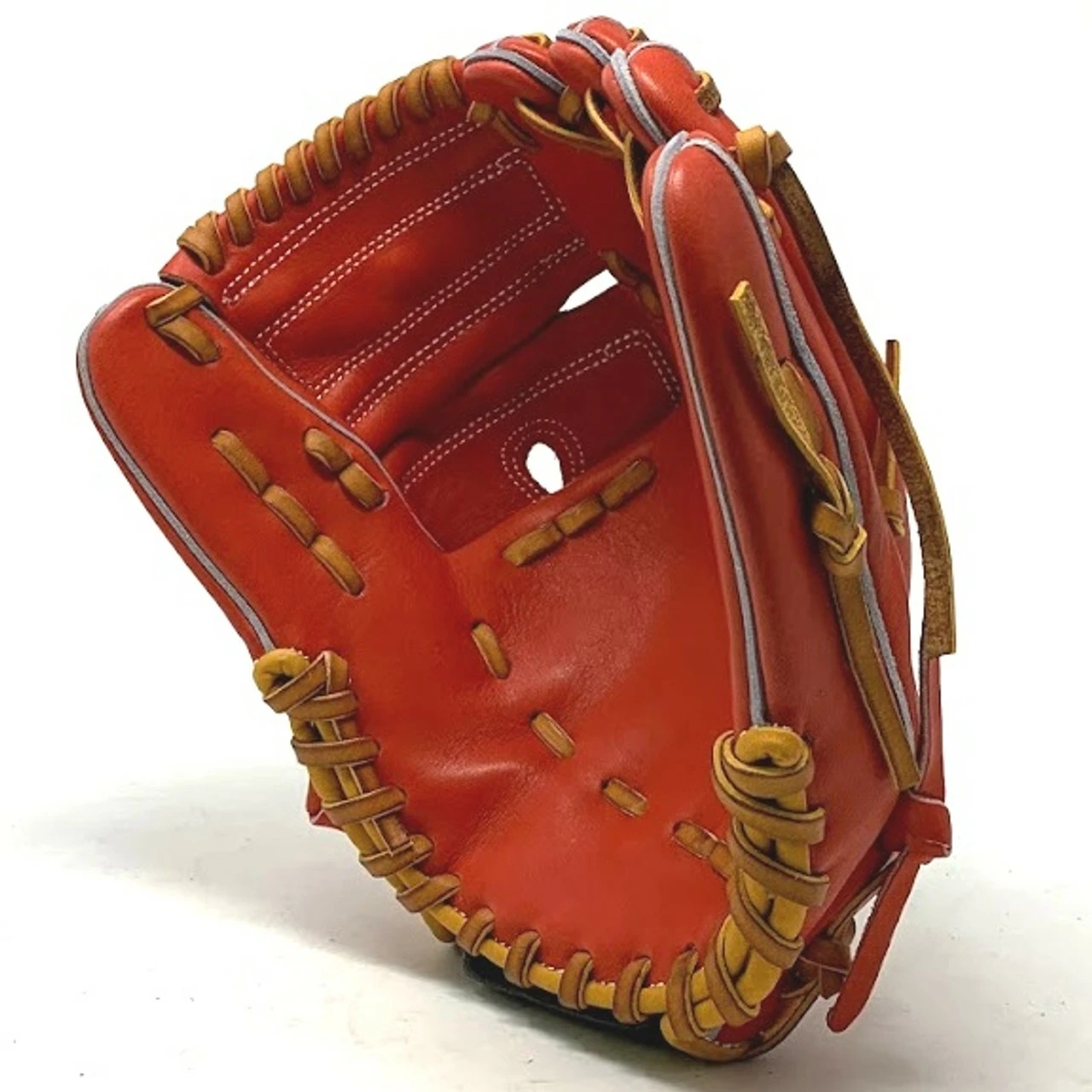 Custom Pro US Kip Red Tan 12 Inch Baseball Glove Right Hand Throw 6 Custom Pro US Kip Red Tan 12 Inch Baseball Glove Right Hand Throw - Image 6