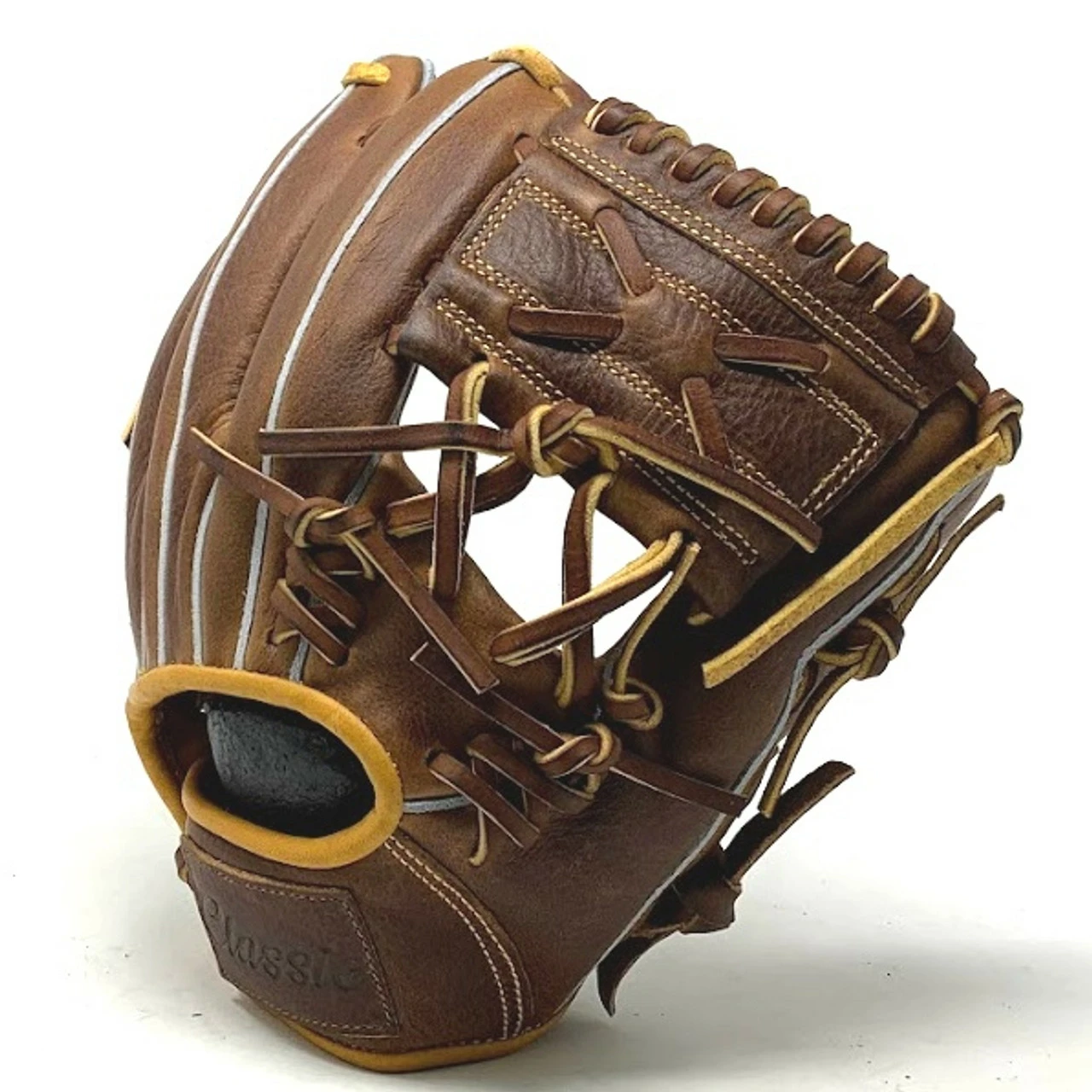 Classic Baseball Glove 11.25 Inch One Piece Oil Chestnut Right Hand Throw 2 Classic Baseball Glove 11.25 Inch One Piece Oil Chestnut Right Hand Throw - Image 2