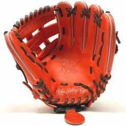Rawlings Red Orange Heart Of The Hide 11.5 H Web Chocolate Lace Baseball Glove Right Hand Throw -Baseball Gloves Sales Store IMG 7054 80717.1667942819