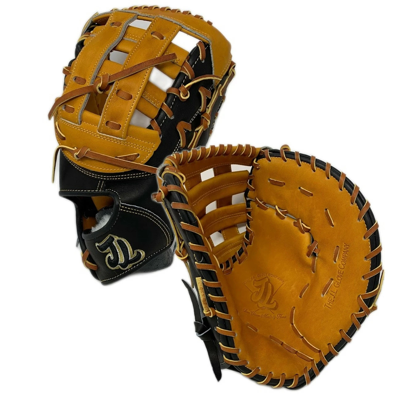 JL Glove Co First Base Mitt AD21 12.75 Inch H Web Black Tan Right Hand Throw 3 JL Glove Co First Base Mitt AD21 12.75 Inch H Web Black Tan Right Hand Throw - Image 3