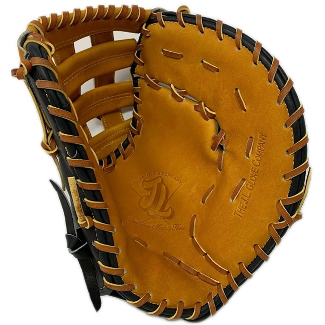 JL Glove Co First Base Mitt AD21 12.75 Inch H Web Black Tan Right Hand Throw 4 JL Glove Co First Base Mitt AD21 12.75 Inch H Web Black Tan Right Hand Throw - Image 4